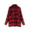 vintage outerwear female streetwear woolen coat women's oversized plaid jackets